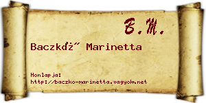 Baczkó Marinetta névjegykártya